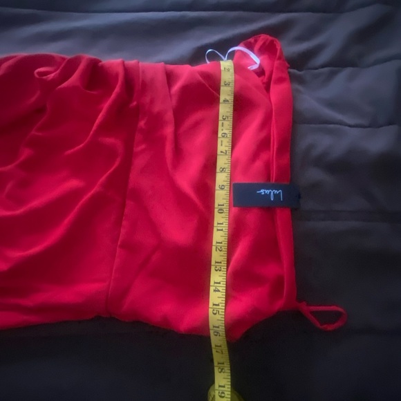 Lulus Red Asymmetrical Tulip dress - Picture 6 of 8